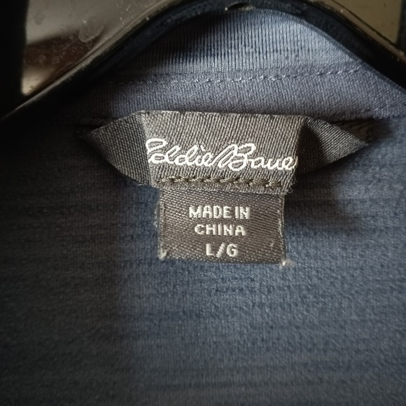 Eddie Bauer Womens Blue Gray Kangaroo Pocket QTR Zip Pullover - Large - Picture 5 of 16